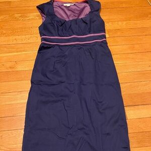 Boden Scoop Neck Cap Sleeve Banded Waist Sheath Dress (Size 2R)